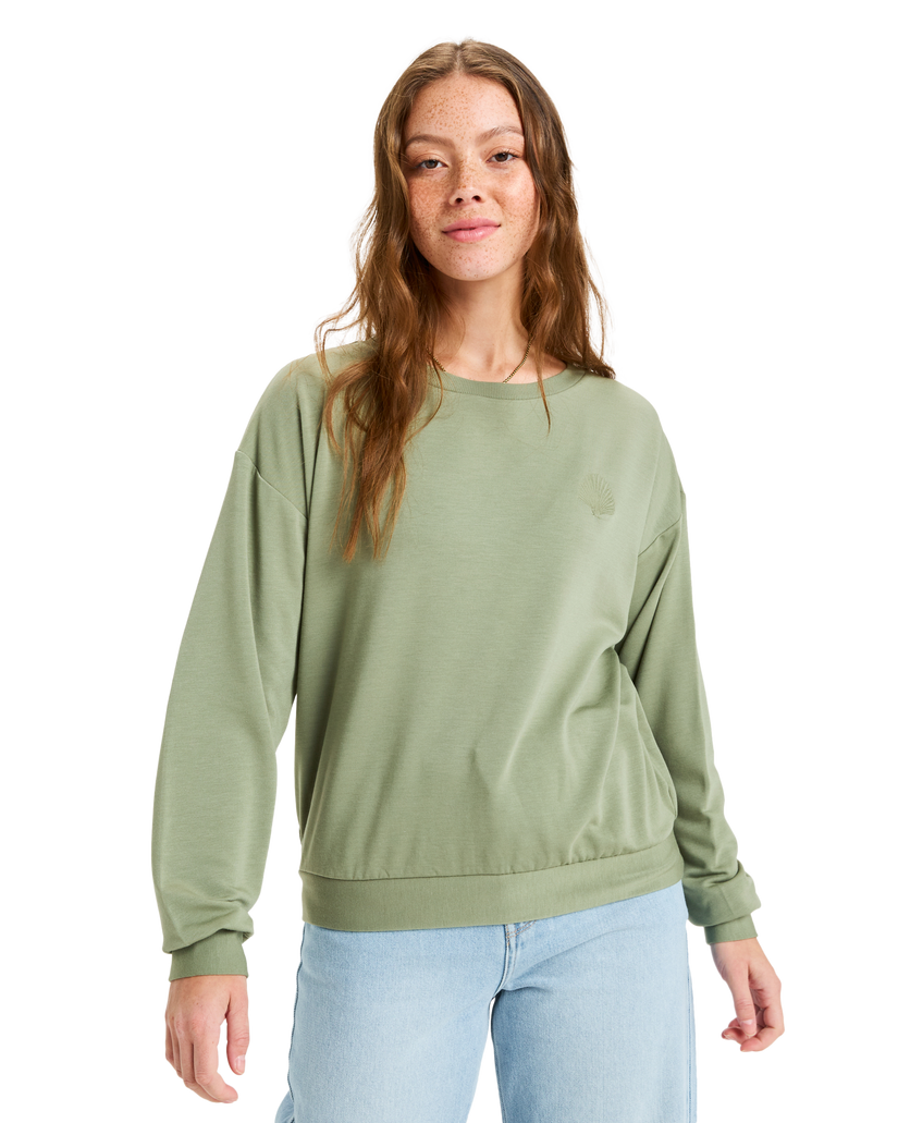 Surfing By Moonlight Pullover Sweatshirt - Oil Green