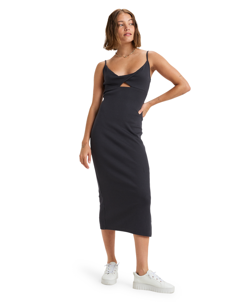 Wavey Lady Midi Dress - Phantom