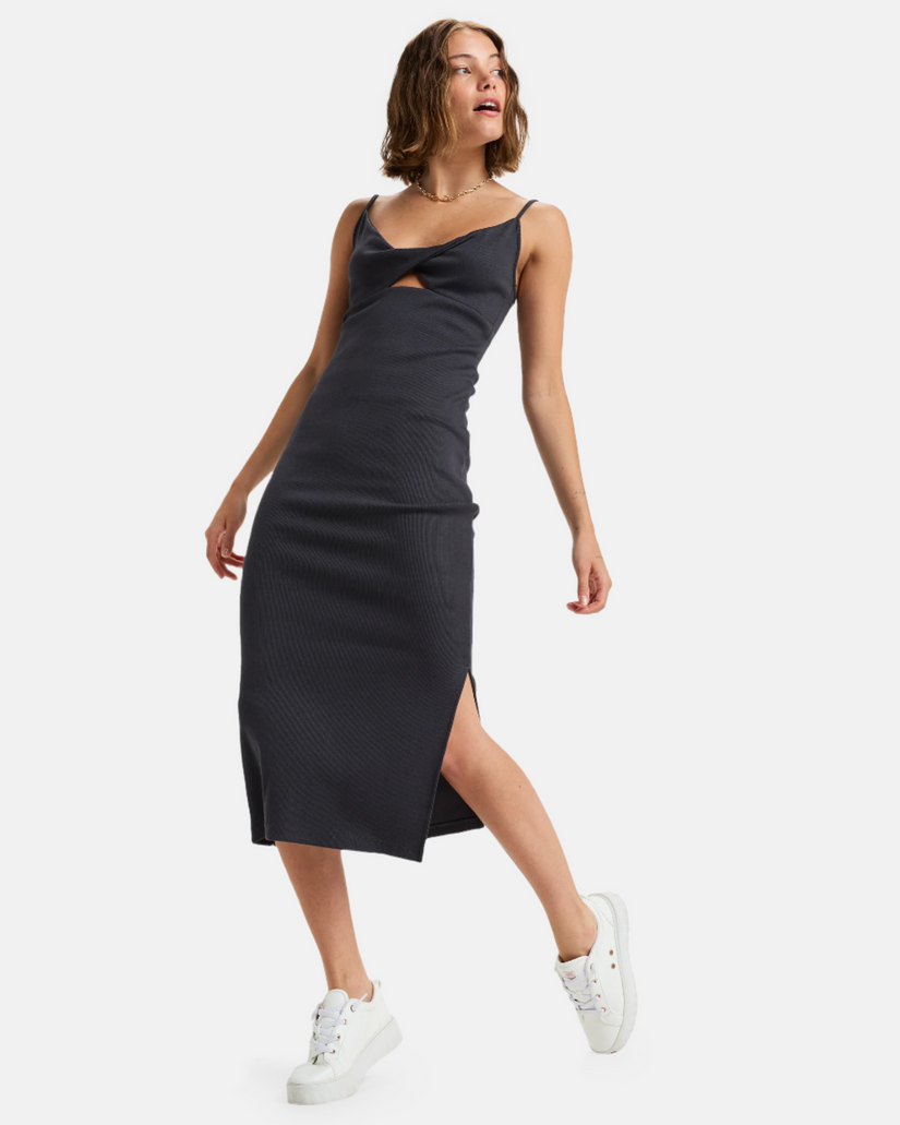 Wavey Lady Midi Dress - Phantom