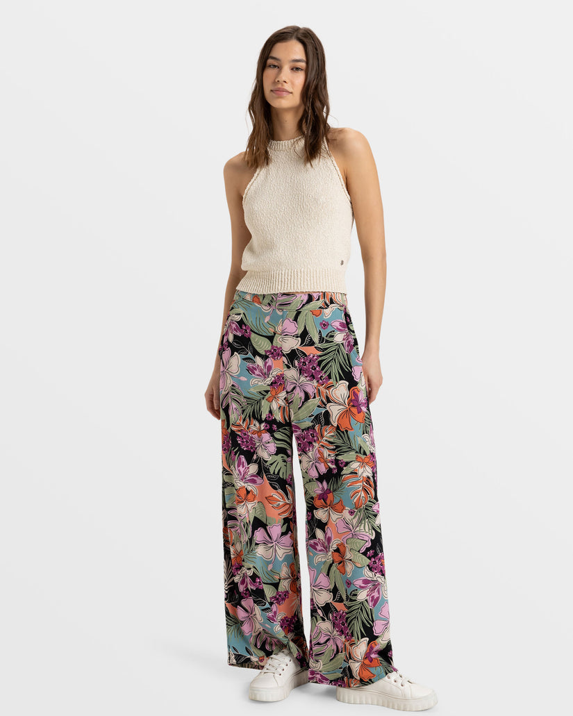 Midnight Avenue Wide Leg Pants - Phantom Moody Tropical Apparel