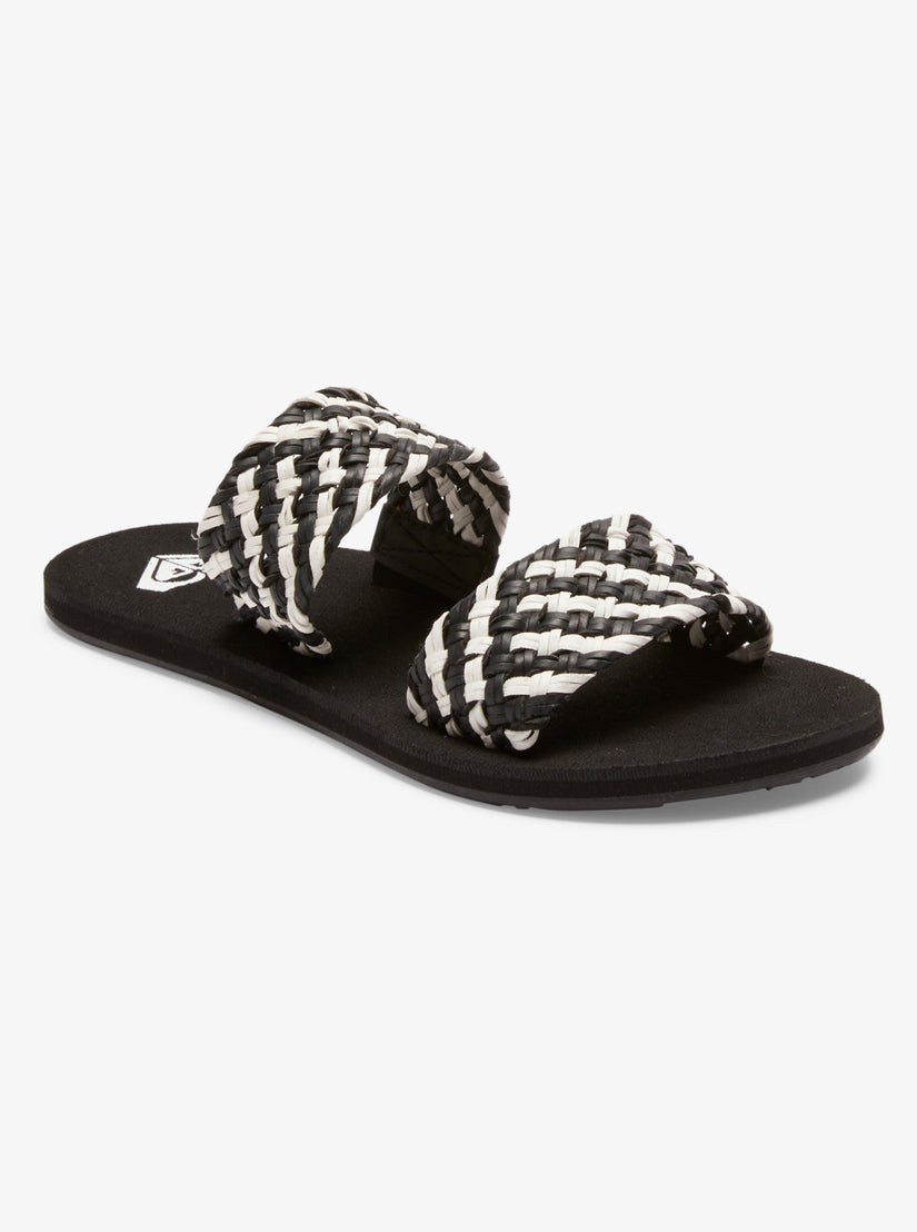 Porto Slide Slider Sandals - Black/White