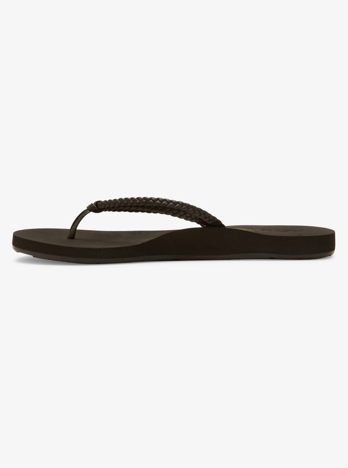 Roxy black leather store flip flops