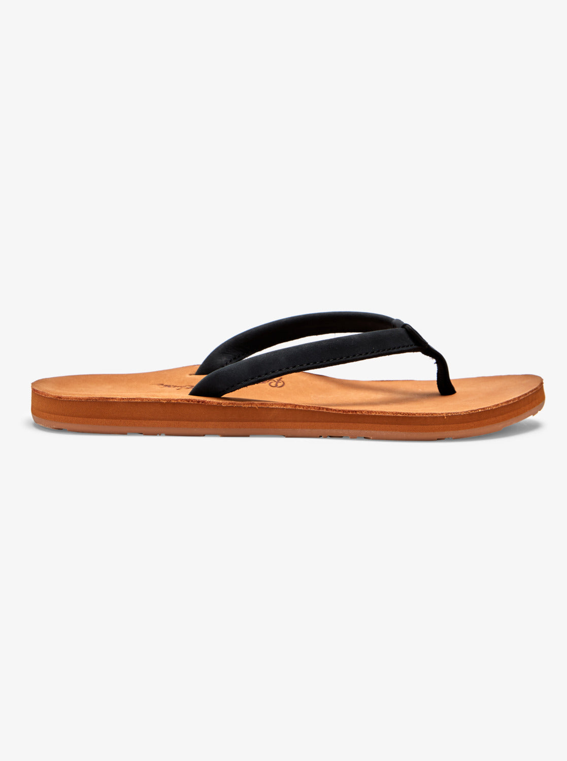 Roxy black cheap leather flip flops