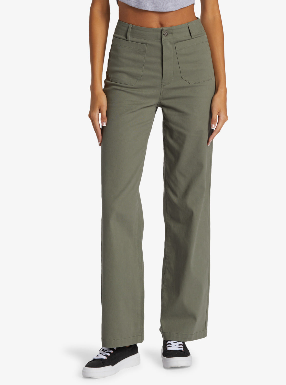 Hollister Ultra High Rise Straight Utility Pant in Green