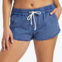 Scenic Route Elastic Waist Shorts - Bijou Blue