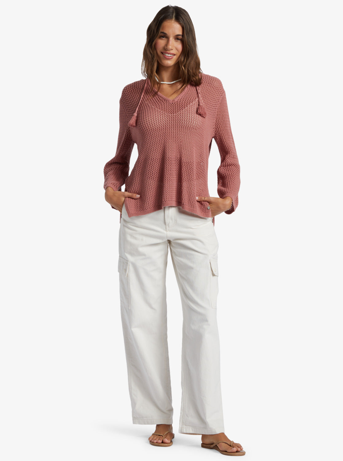 After Beach Break V-Neck Sweater - Ash Rose | Roxy.com