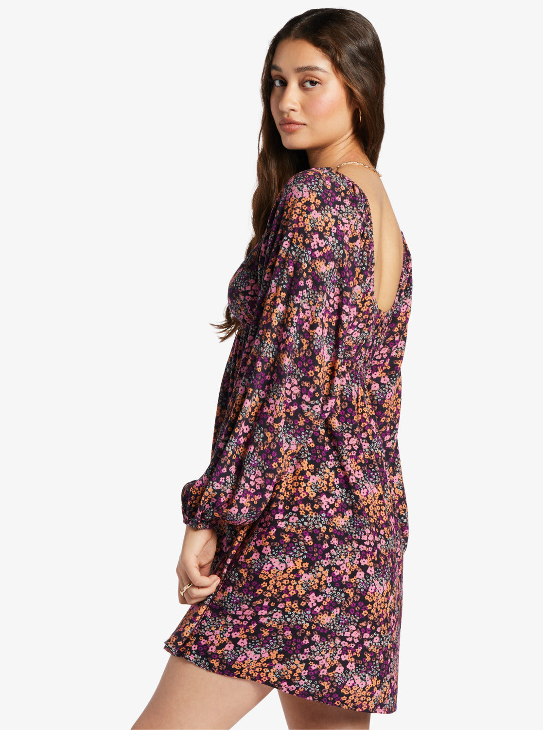 Sweetest Shores Puff Sleeve Dress - Anthracite Floral Daze – Roxy.com