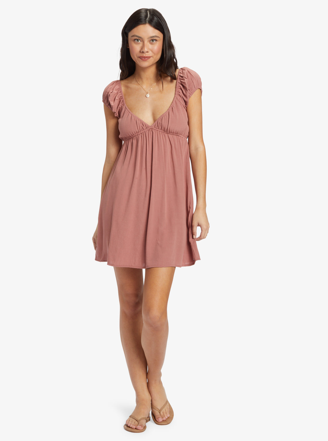 Sandy Shores Mini Dress - Cedar Wood