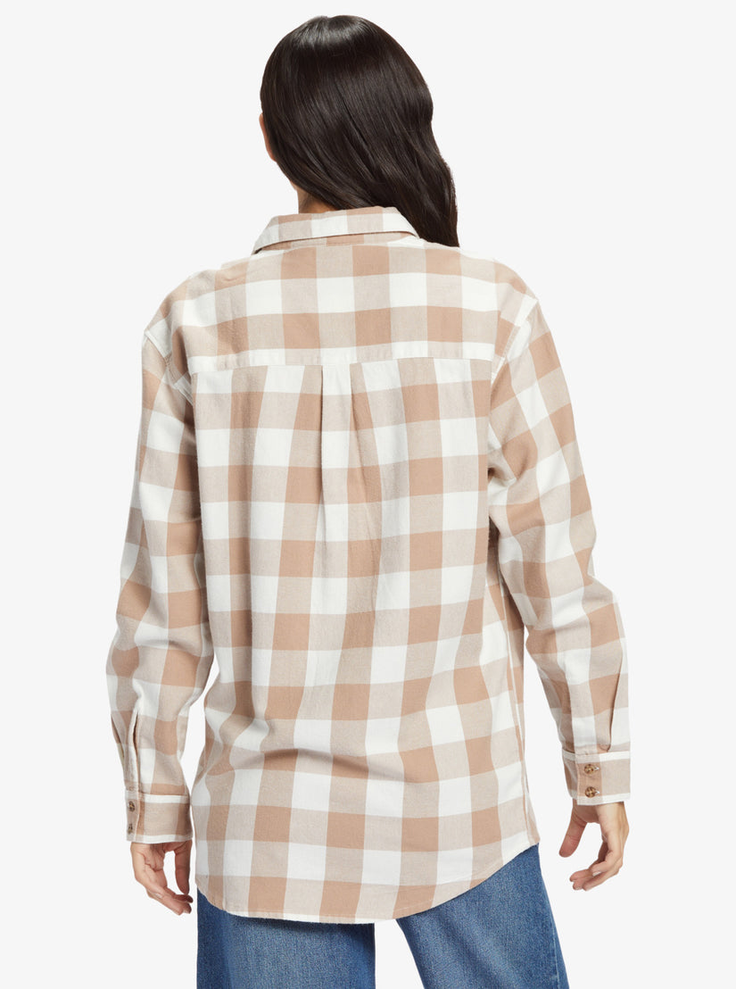 Let It Go Long Sleeve Flannel Shirt - Wild And Free Check