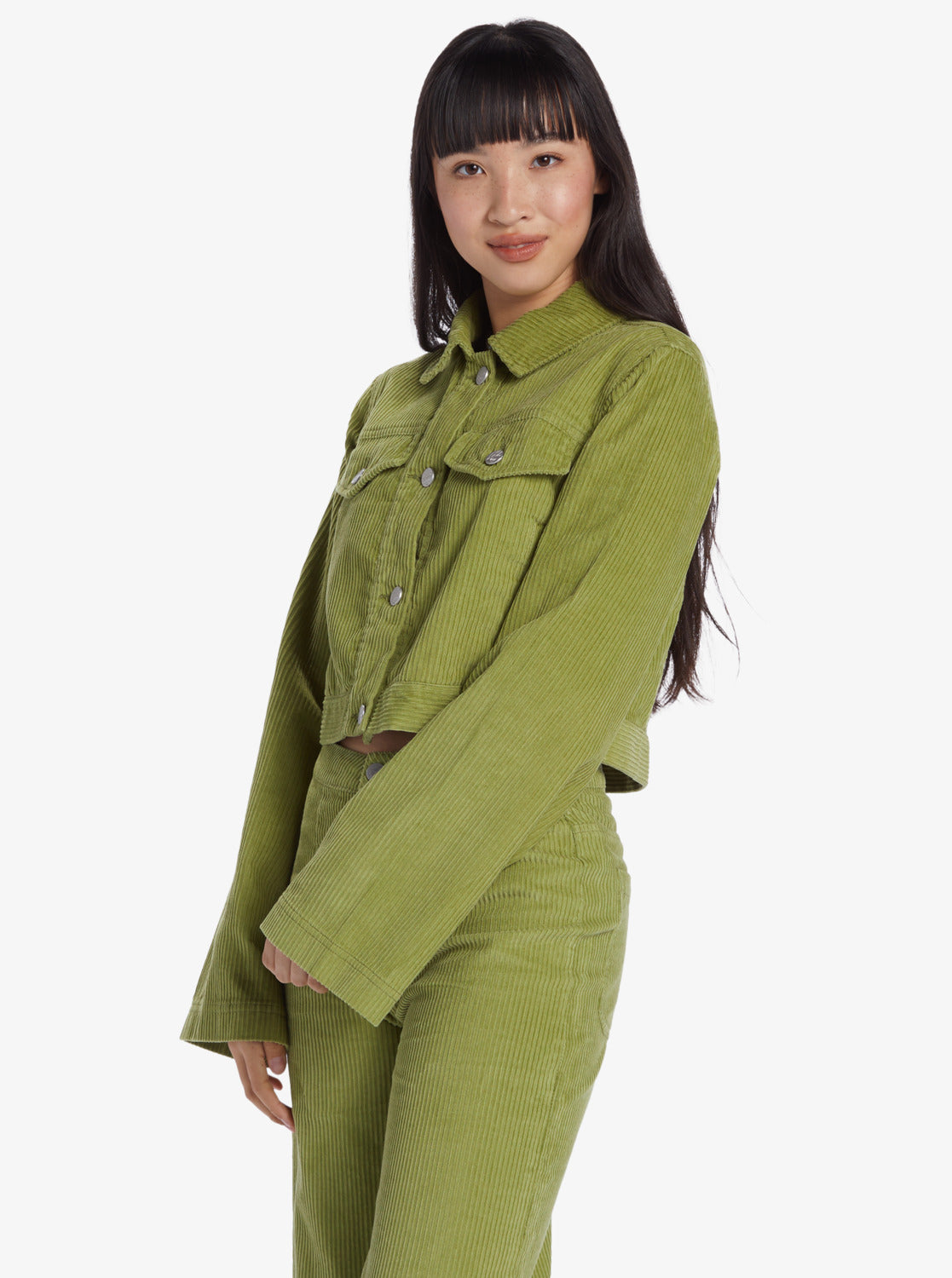 Chloe Kim Cropped Corduroy Jacket Iguana Roxy