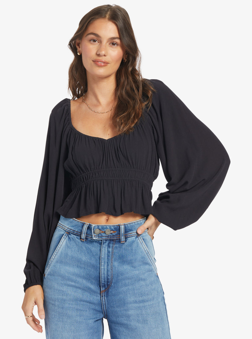 Cool Winds Woven Top Woven Top - Anthracite