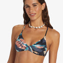 Printed Beach Classics Athletic Triangle Bikini Top - Anthracite Tropicoco S