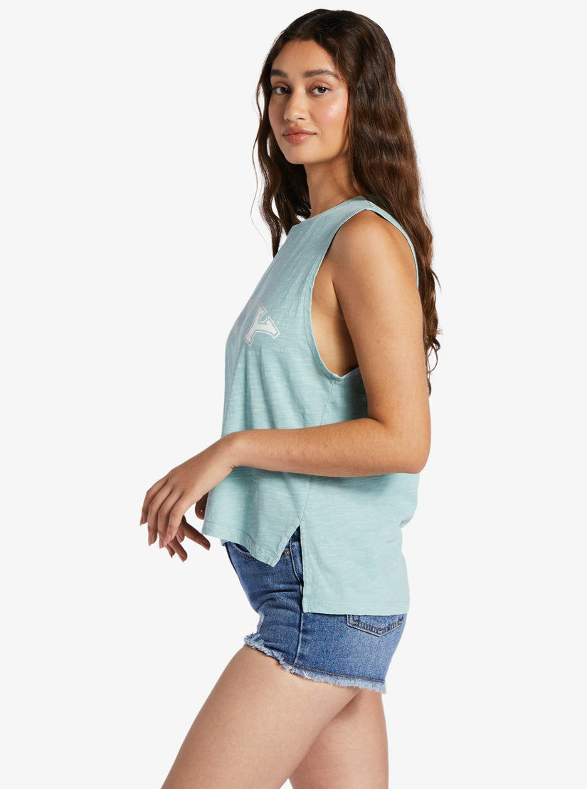 Salty Sleeveless Muscle T-Shirt - Blue Surf