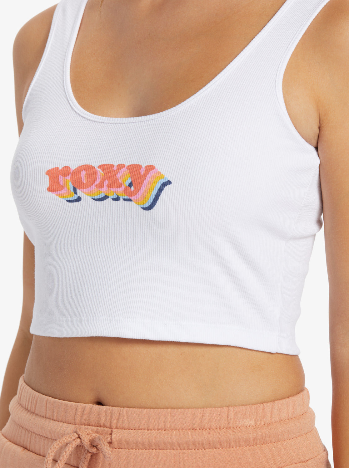 ROXY Rockin Wave Womens Baby Tank Top - WHITE