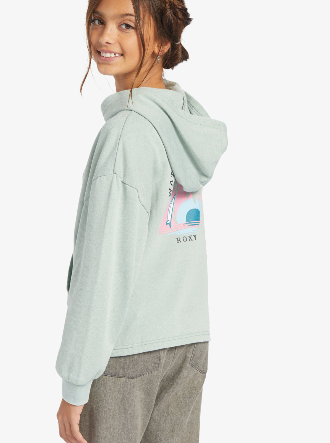 Girls 4 16 Early In The Morning B Zip Up Hoodie Blue Surf