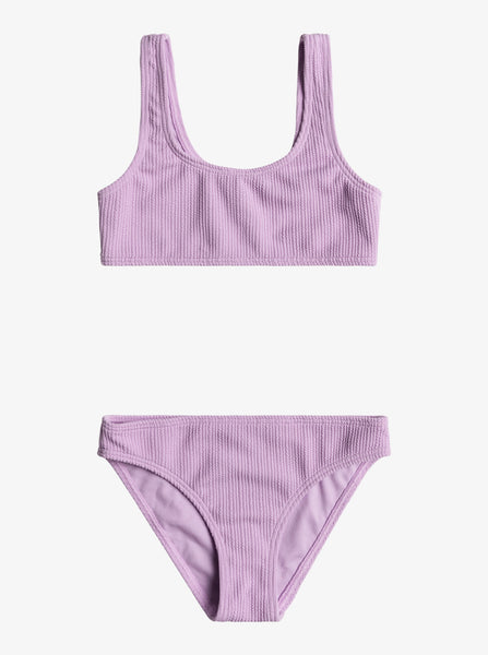 ONLY Kids' Kogirena Gingham Bikini Swim Set, Purple Rose, 5-6 years