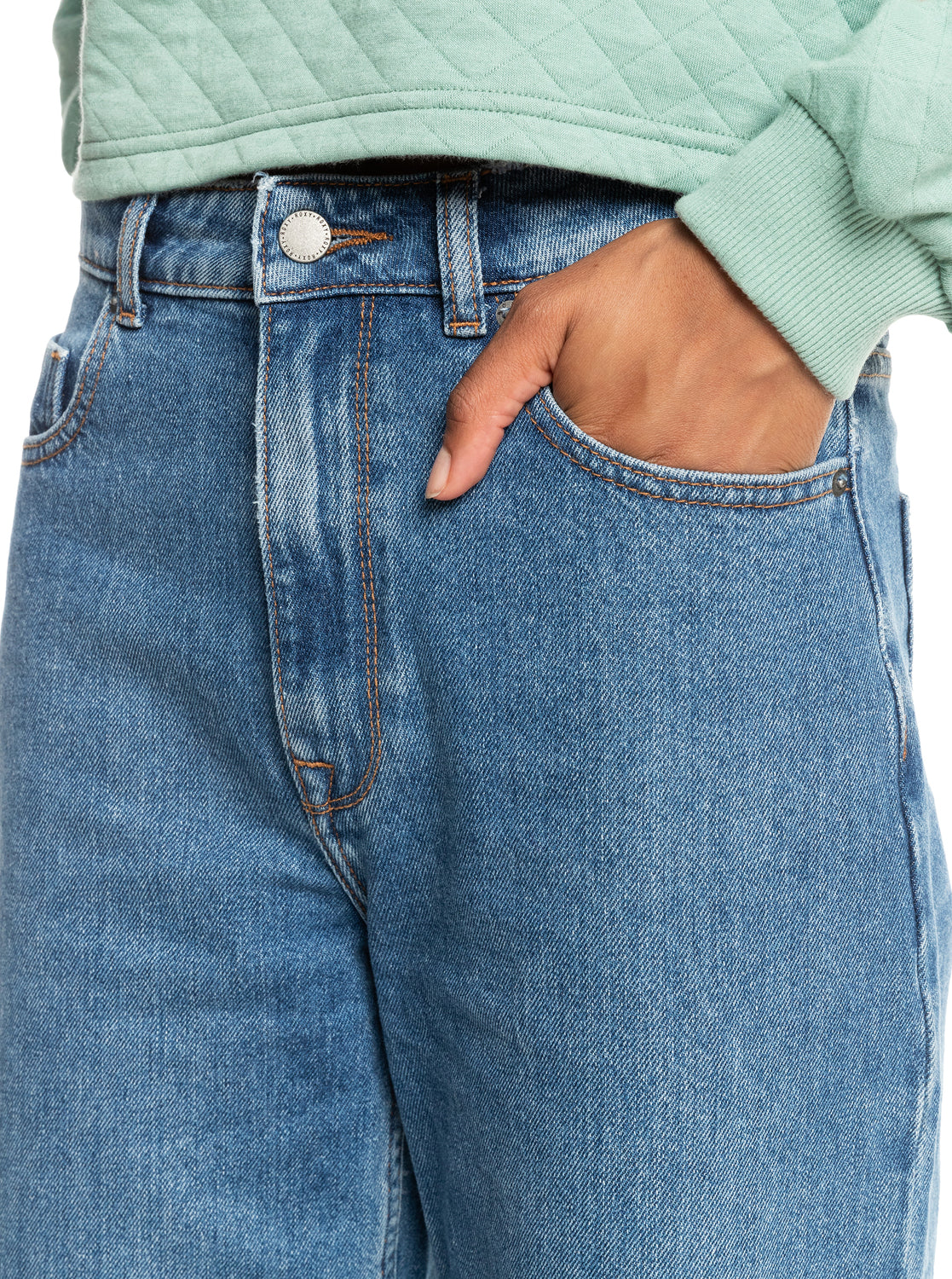 Surf On Cloud High Wide Leg Jeans - Medium Blue