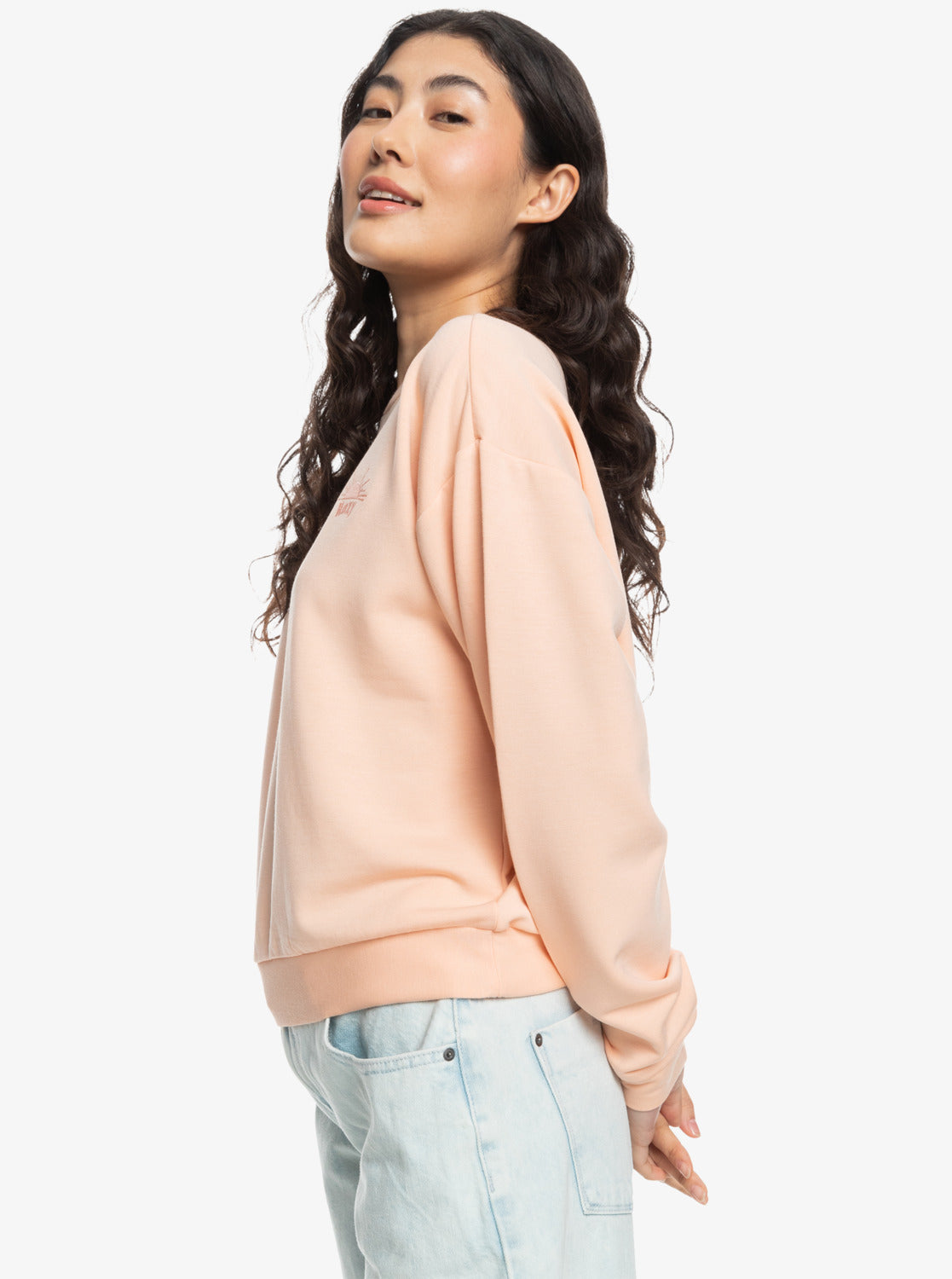 Surfing By Moonlight B Crew Neck Sweatshirt - Peach Parfait