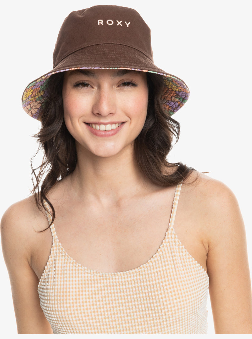 Roxy Jasmine Paradise Sun Hat Brown Size S/M - 100% Cotton