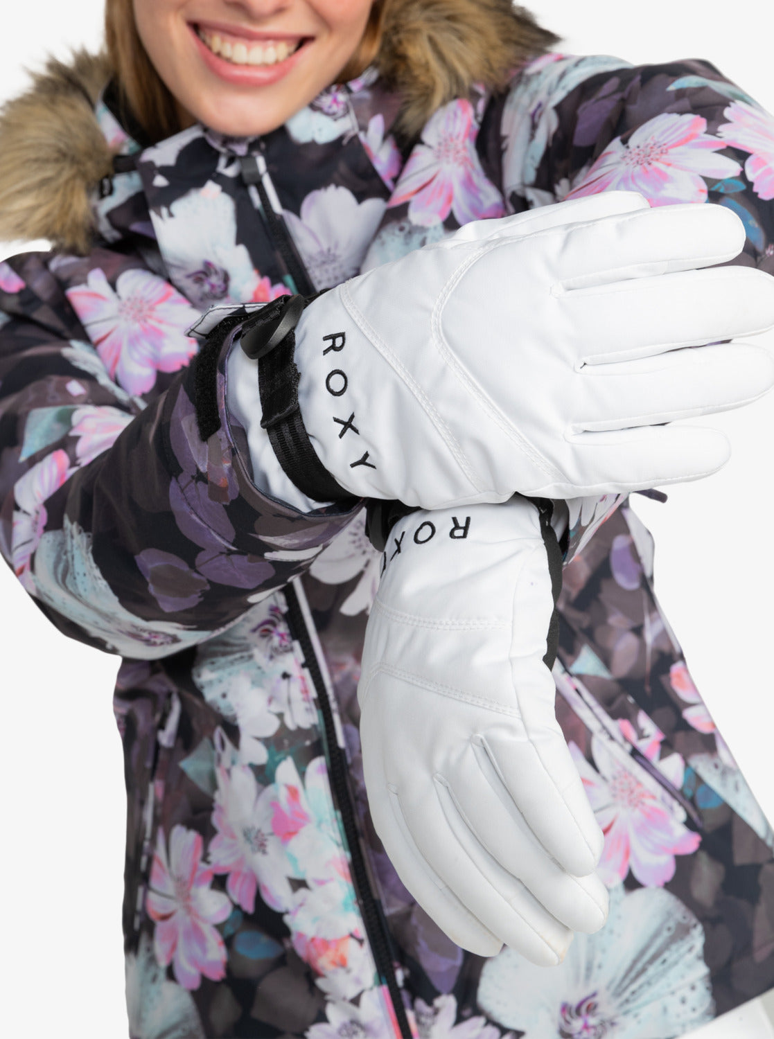 Roxy ski jacket shops & gloves