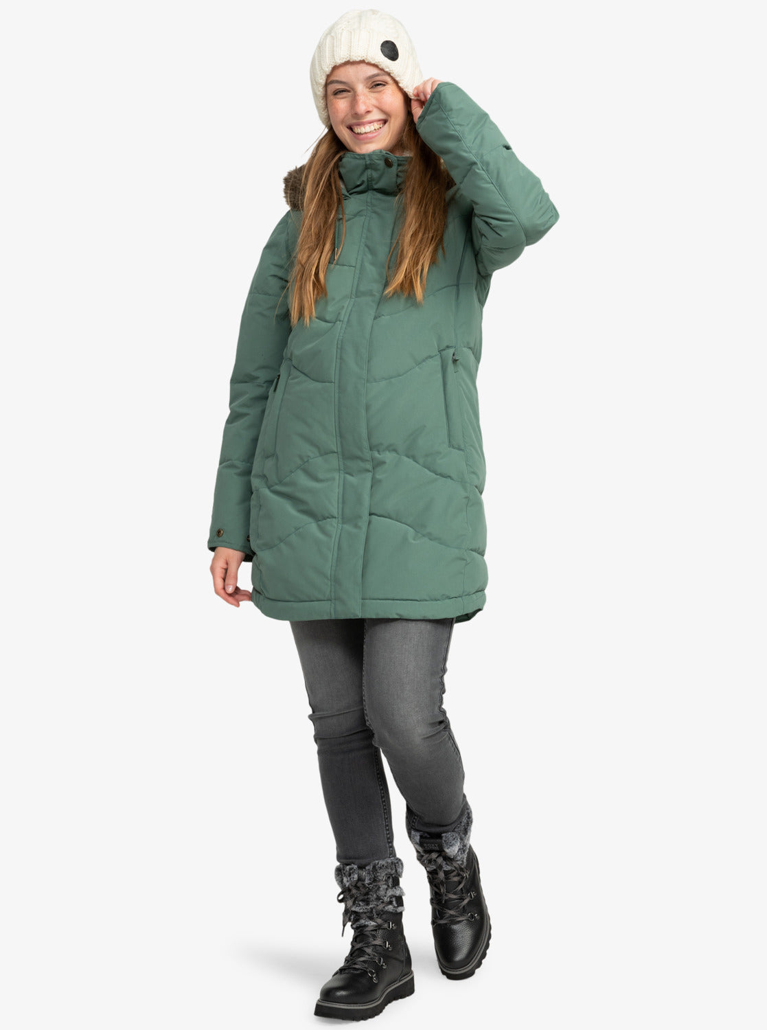 Ellie water repellent hooded longline sales puffa jacket