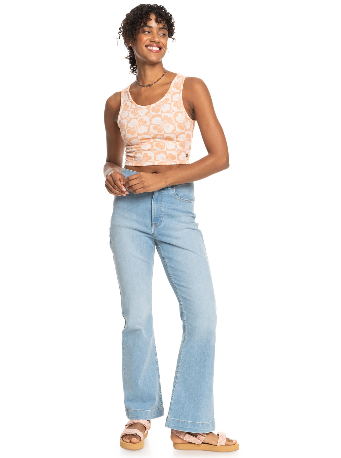 Good Keepsake Printed Crop Top - Pale Dogwood Sun Clik