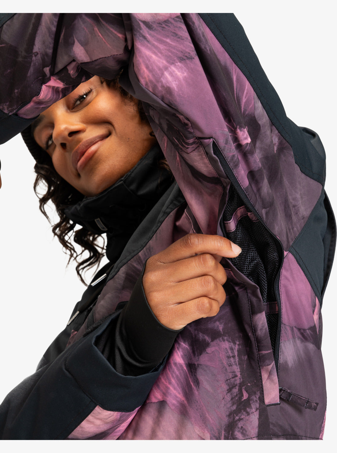 Roxy - Women's Presence Parka Jacket - Ski jacket - True Black Pansy Pansy  | S