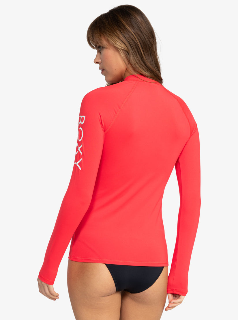 Whole Hearted Long Sleeve Upf 50 Rashguard - Hibiscus