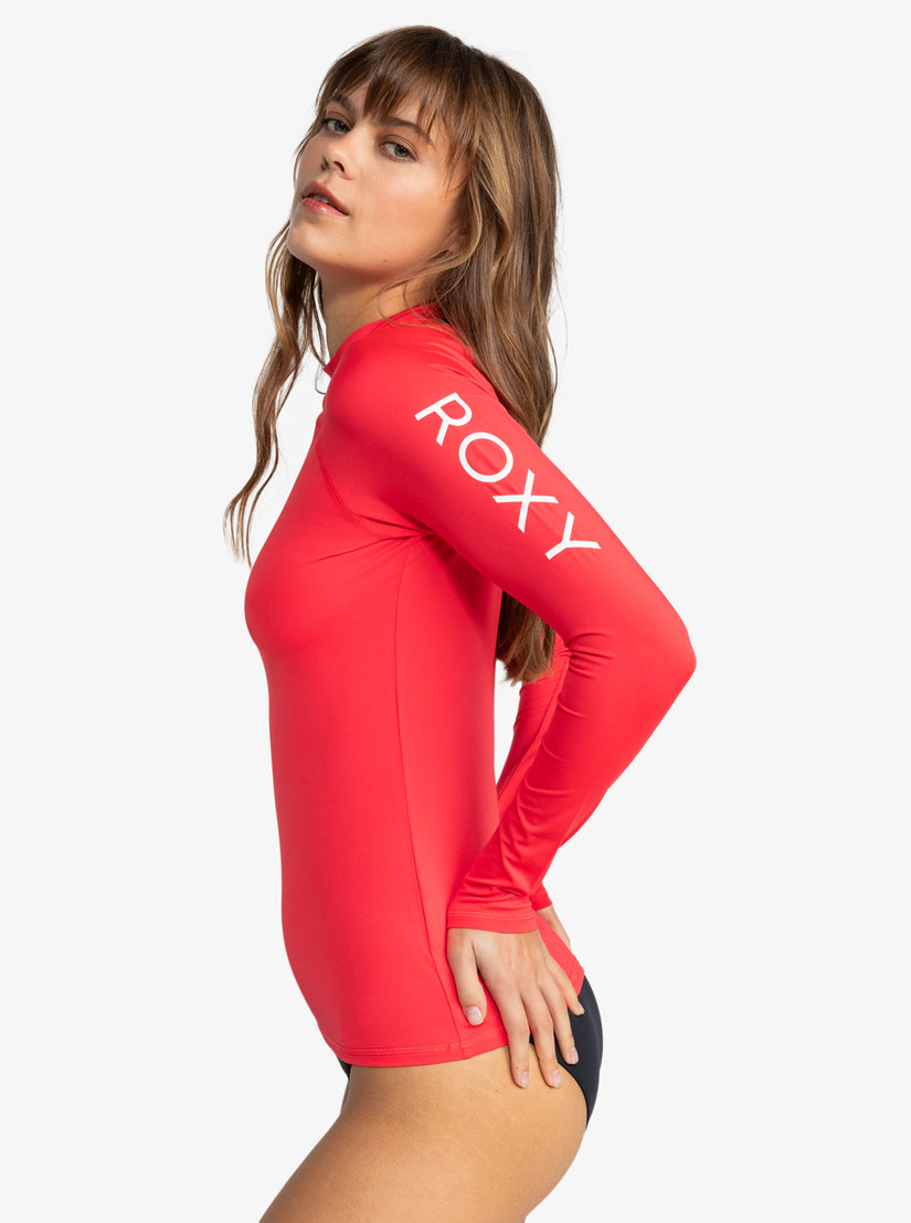 Whole Hearted Long Sleeve Upf 50 Rashguard - Hibiscus