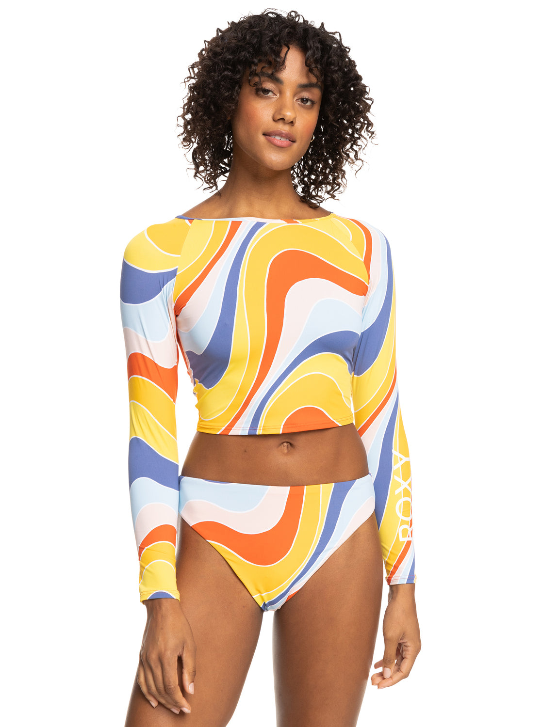 Crop Top Long Sleeve Rashguard Tiger Lily Cruz Roxy