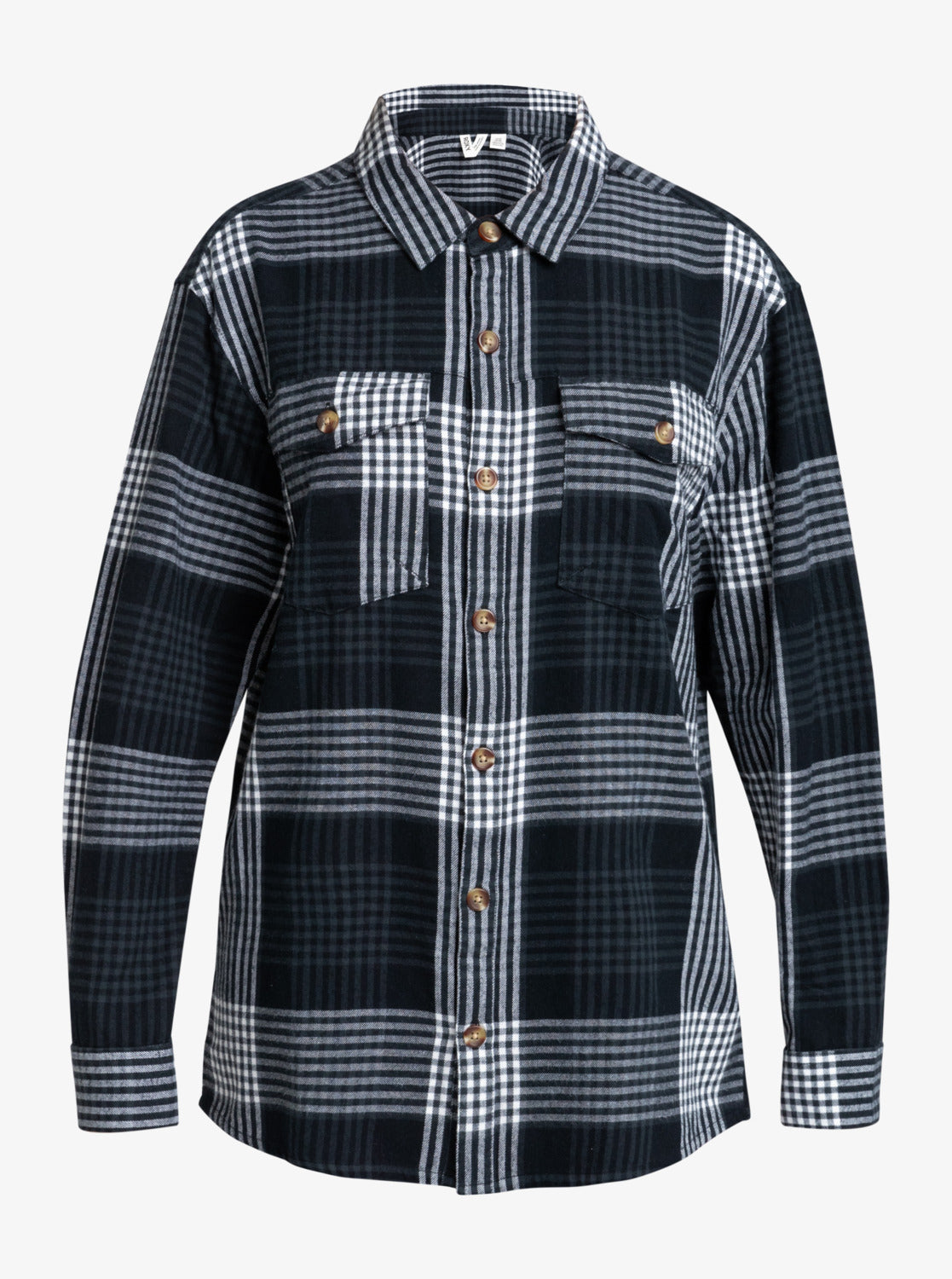 Let It Go Flannel Long Sleeve Shirt - Anthracite Hallo Plaid