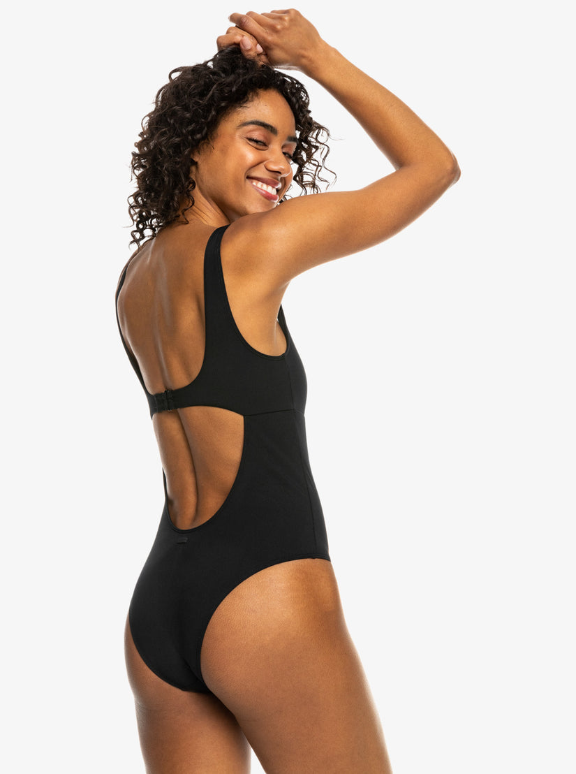 Roxy Pro Wave One-Piece Swimsuit - Anthracite