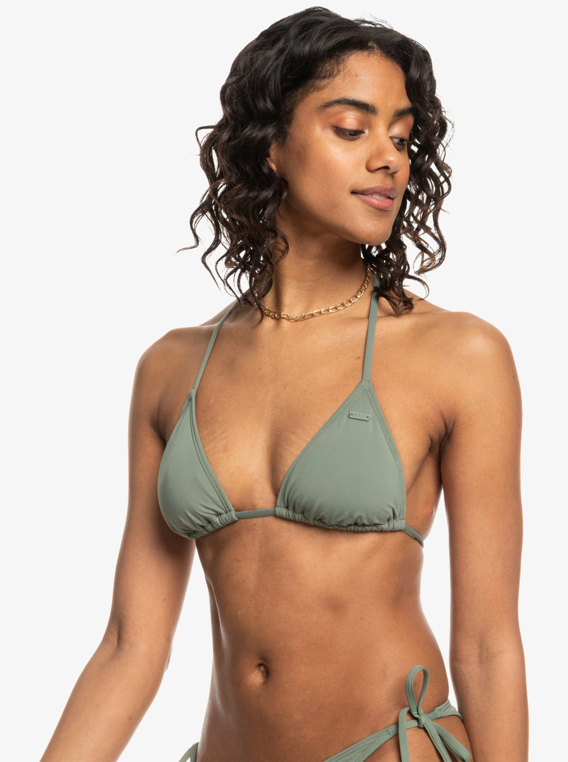 Beach Classics Tiki Triangle Bikini Top - Agave Green