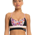 Roxy Active Bralette Bikini Top - Anthracite Swim Blooms
