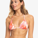 Printed Beach Classics Tiki Tri Bikini Top - Pale Dogwood Lhibiscus