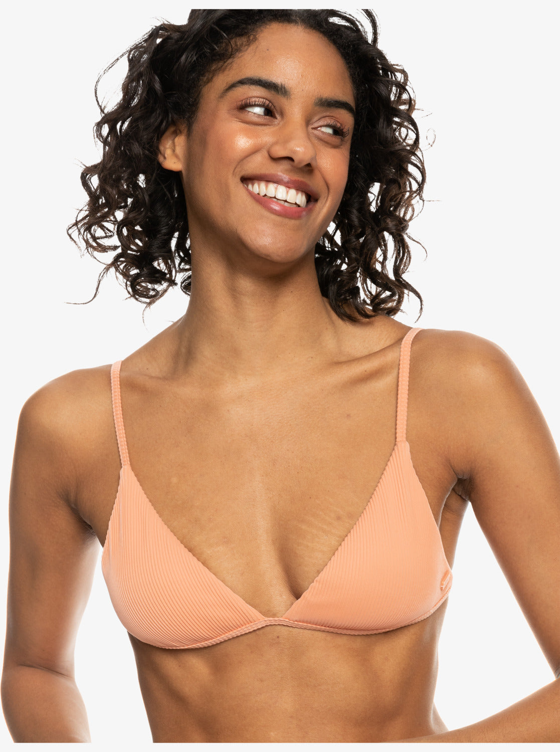 Rib Roxy Love The Quiver Bikini Top - Salmon