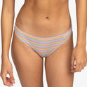 Wavy Stripe Moderate Bikini Bottoms - Papaya Wavy Stripe S