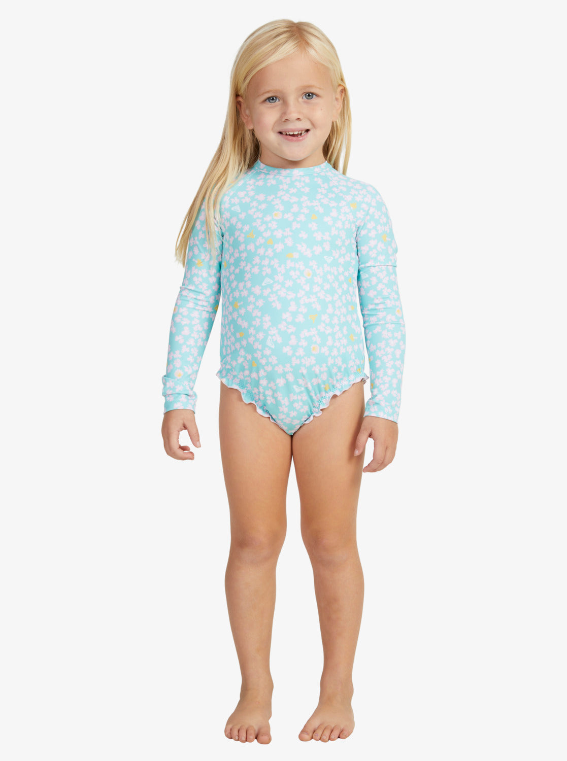 Girls 2-7 Teenie Ditsy One-Piece Rashguard - Aruba Blue Teenie