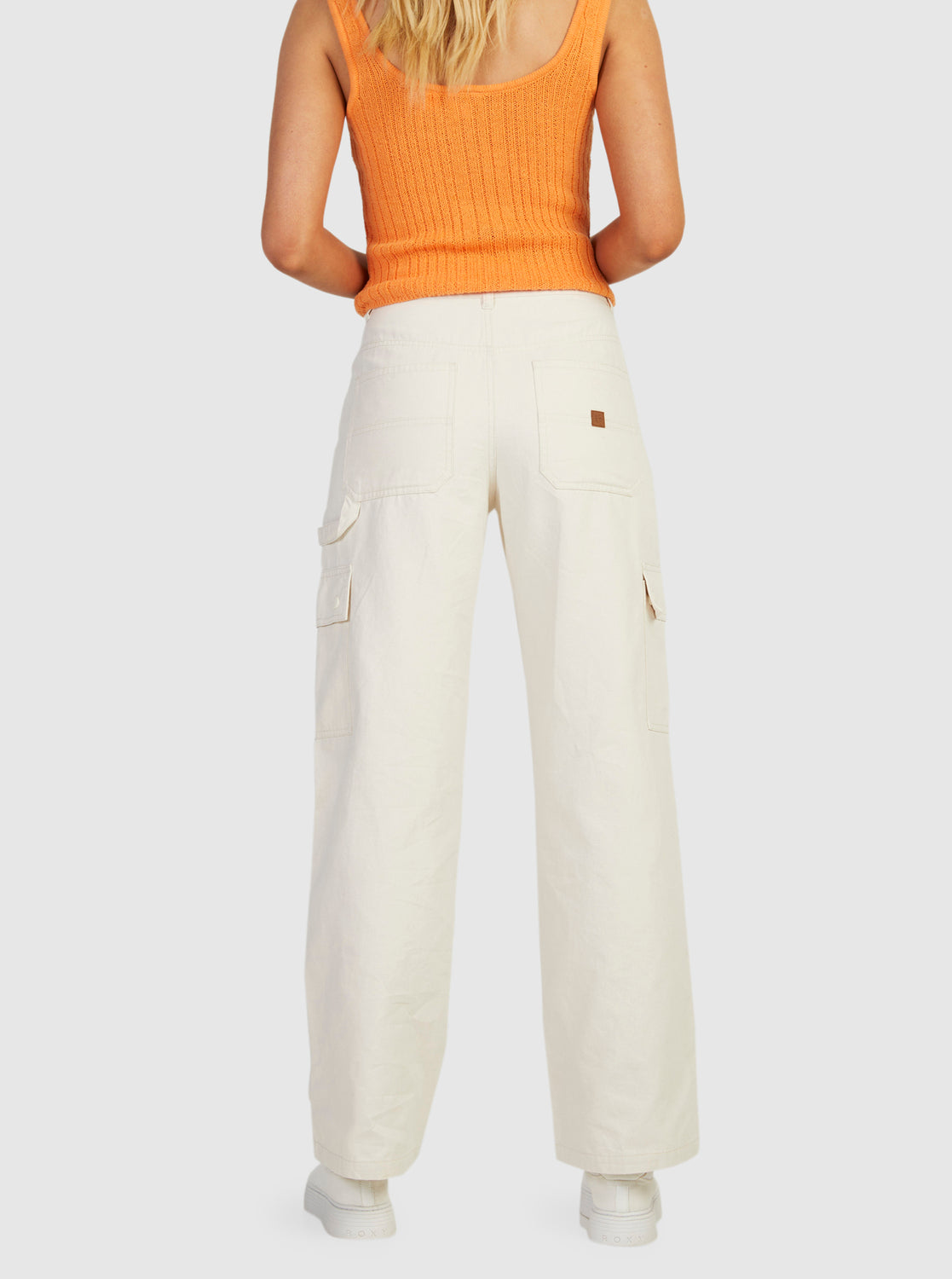 Satin cargo trousers - Cream - Ladies | H&M IN